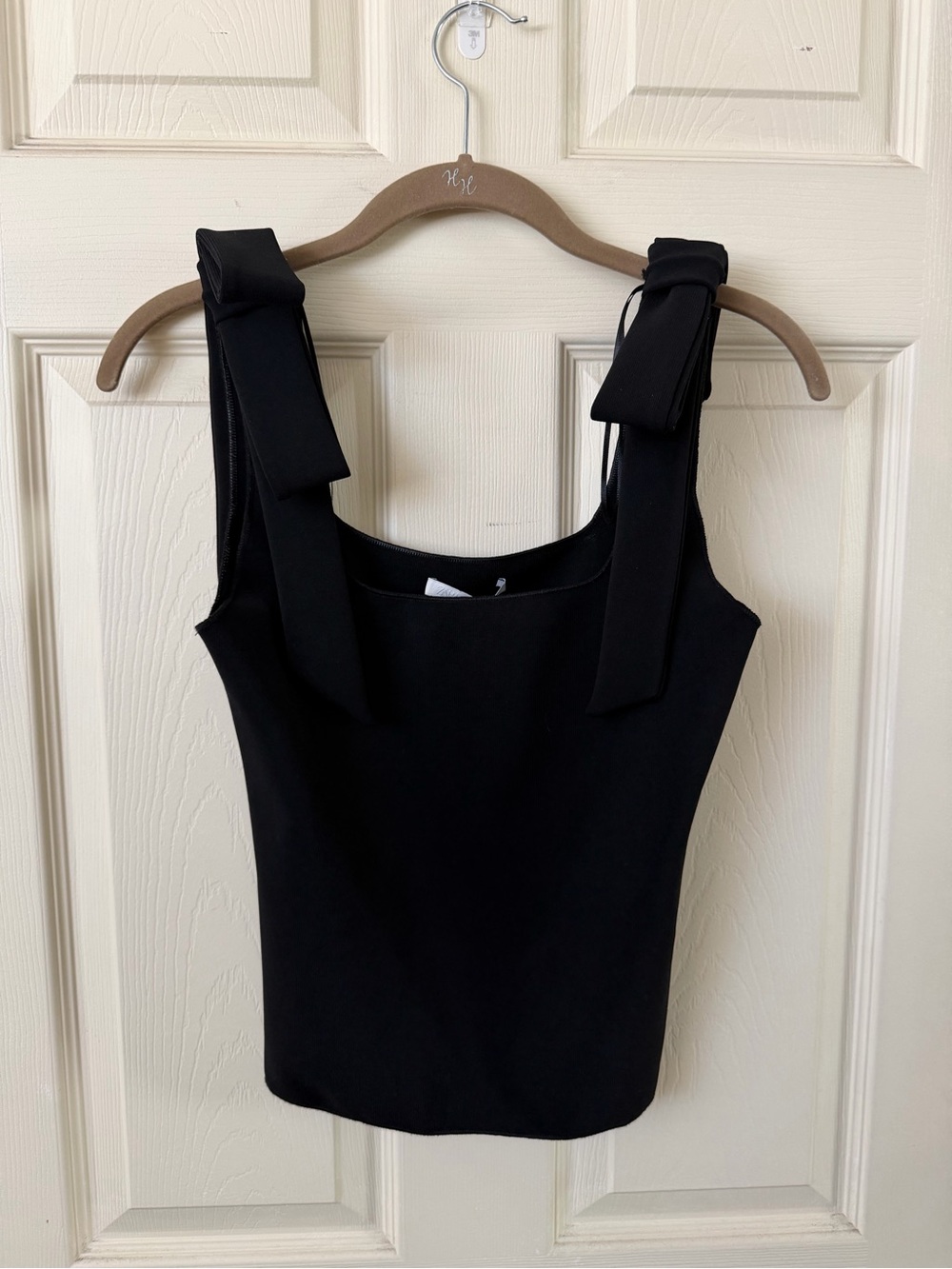 Zara - Black Bow Detail Shoulder Tank Top